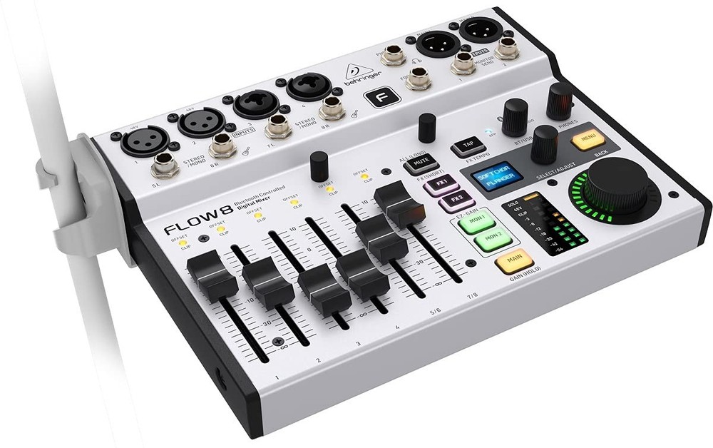 FLOW 8 8-Input Digital Mixer with Bluetooth Audio and App Control, 60 mm Chan...