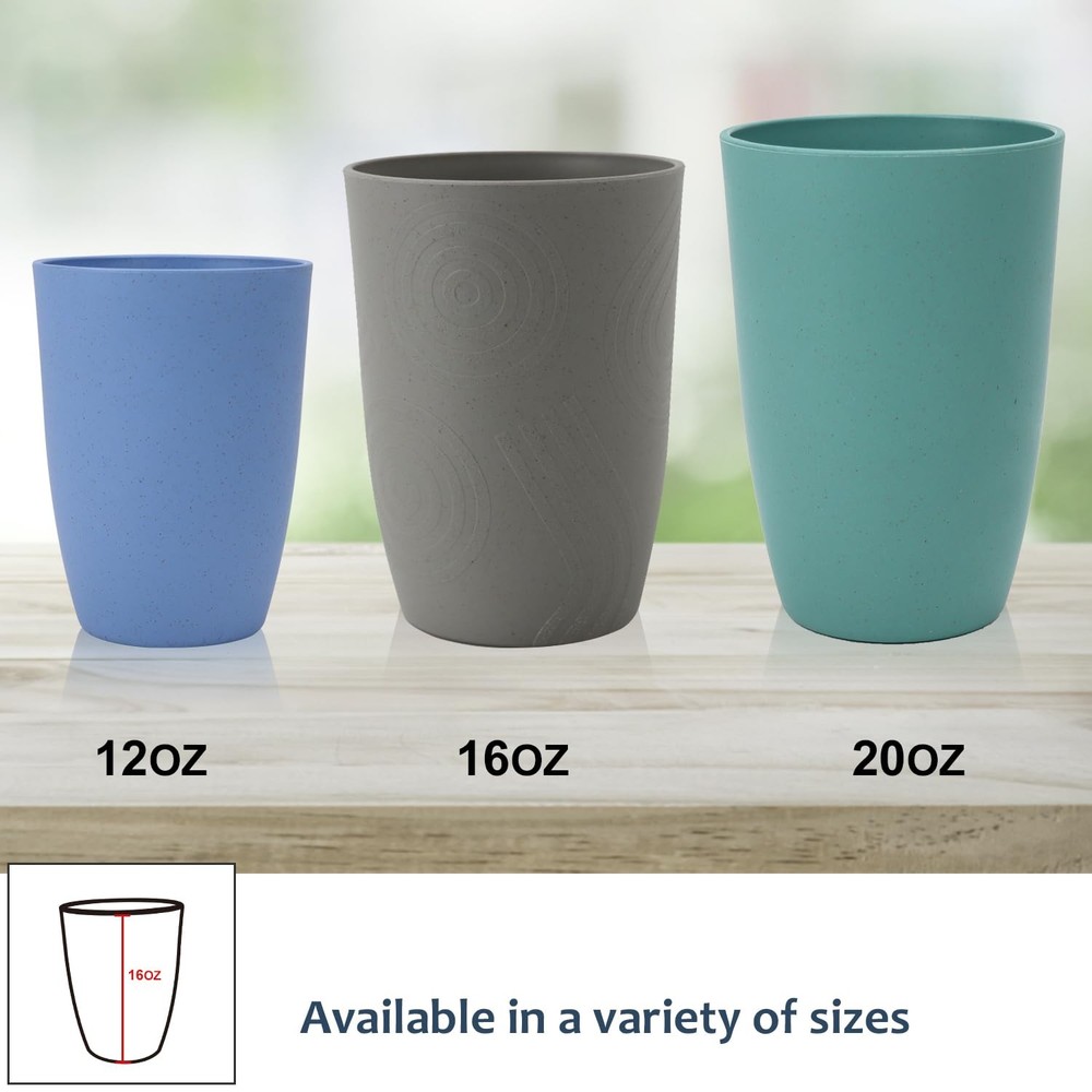 Drinking Glasses 16oz Wheat Straw Cups-Stackable and Reusable Cups, Alternati...