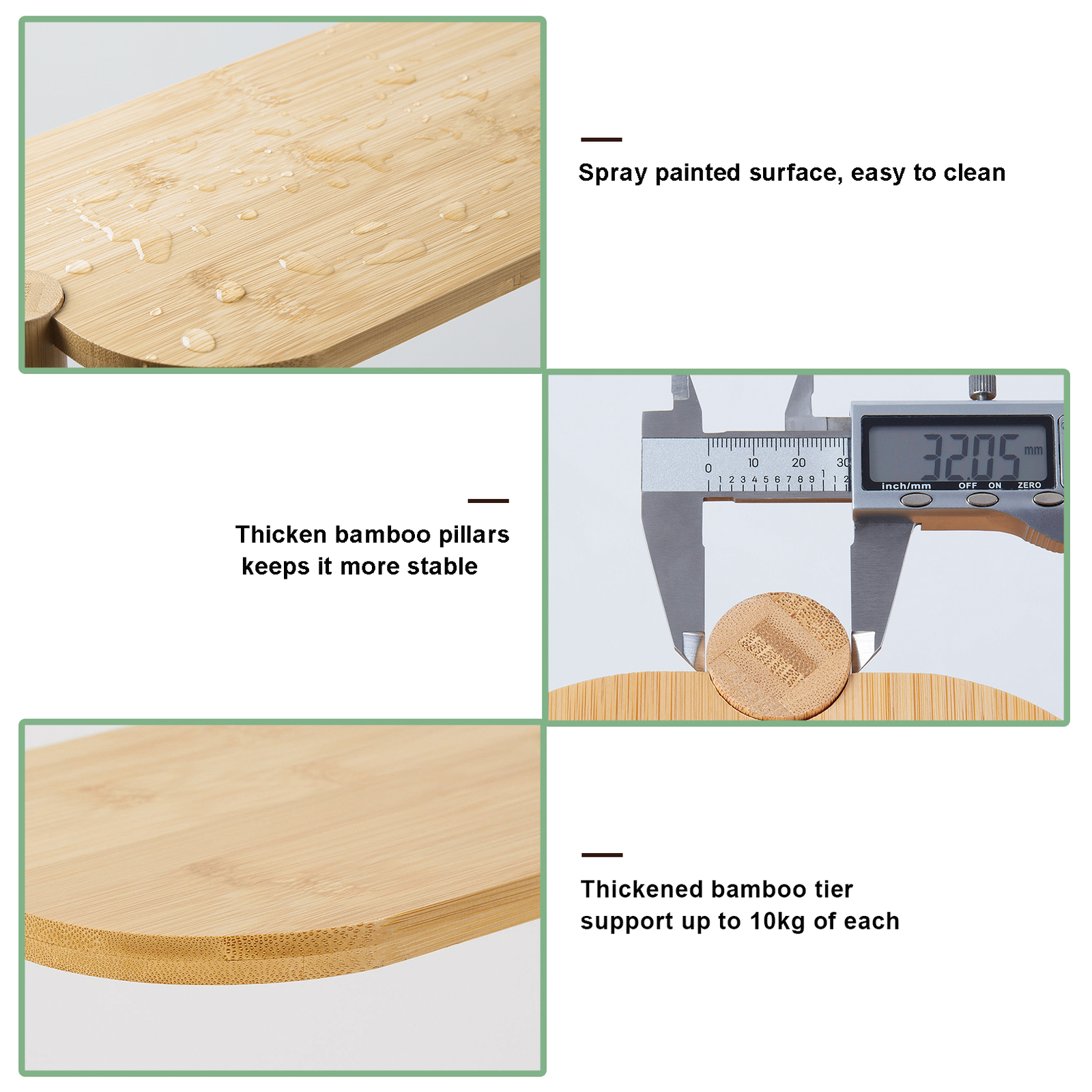 Bamboo Plant Stand Indoor Outdoor 3 Tier Tall Corner Flower Rack Holder Display