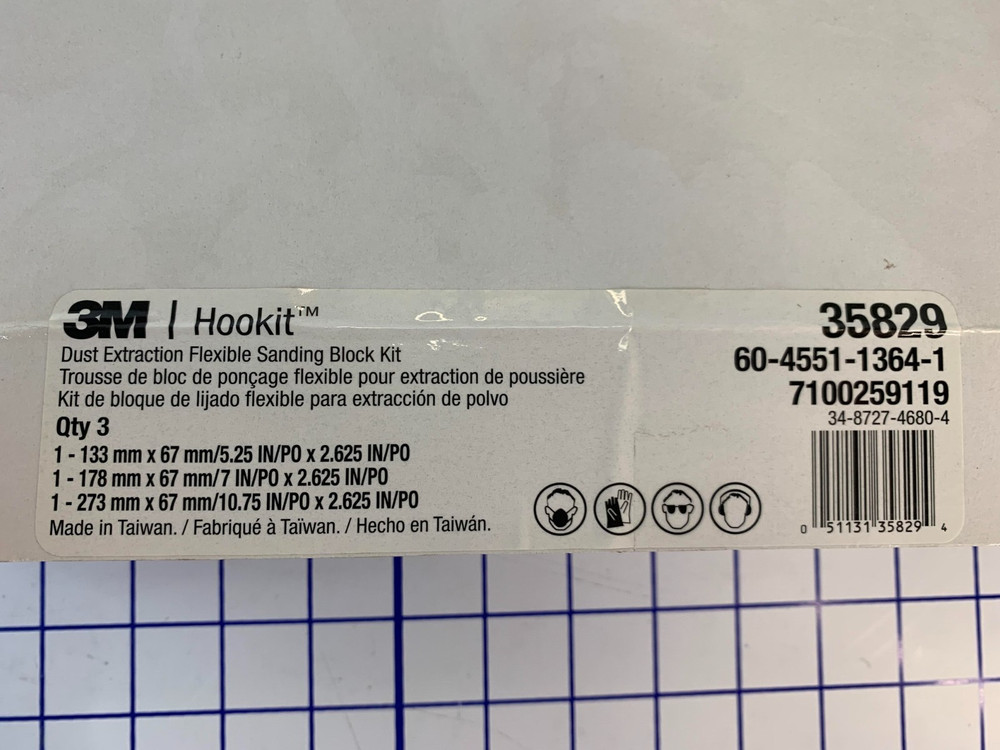 3M Hookit Dust Extraction Flexible Sanding Block Kit MMM-35829