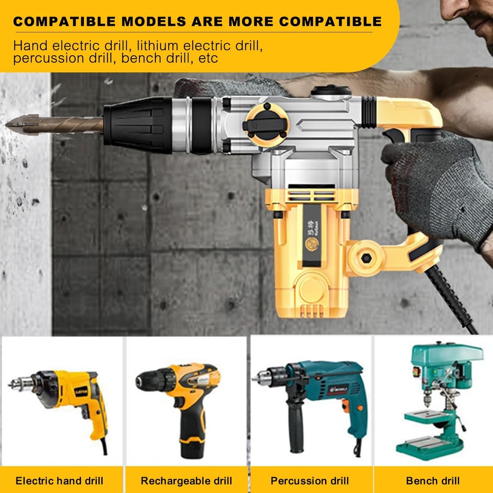 Honkdtyun 10 Count Four Edged Serrated Eccentric Drill Bit Set,New...