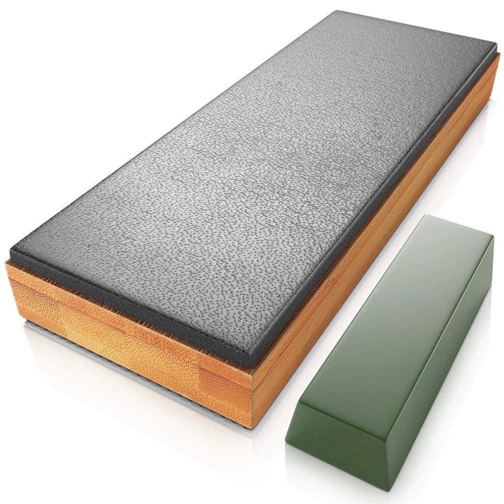 Sharp Pebble Premium Leather Strop for Knife Sharpening with Polishing Compou
