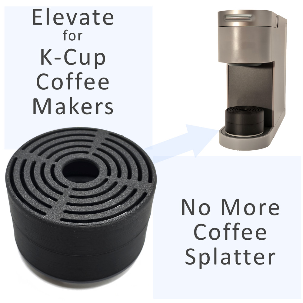 Elevate Anti-Splash Adjustable Cup Stand Accessory for K-Cup Coffee Makers White