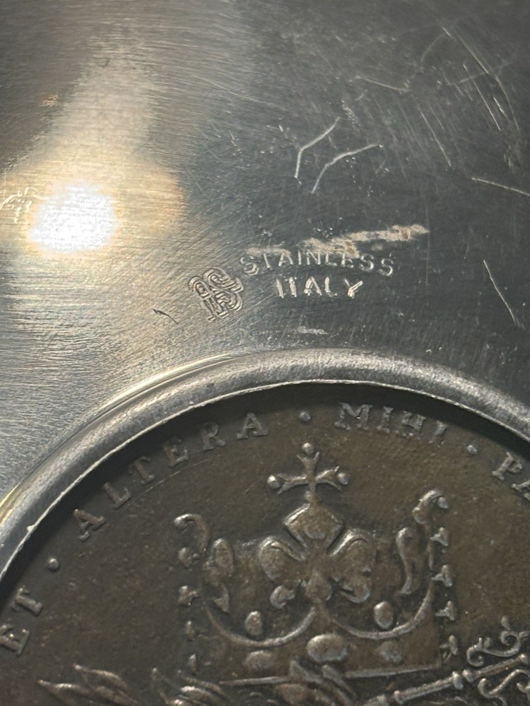 Italian Stainless Coin Dish vintage