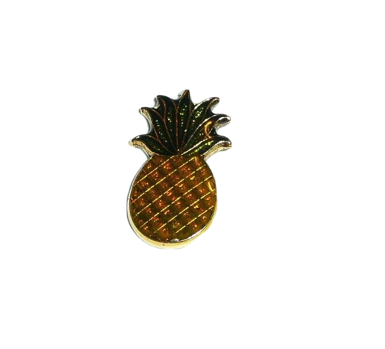 Pretty Pineapple Metal Shank Button Pineapple Fruit Button 3/8" x 5/8"