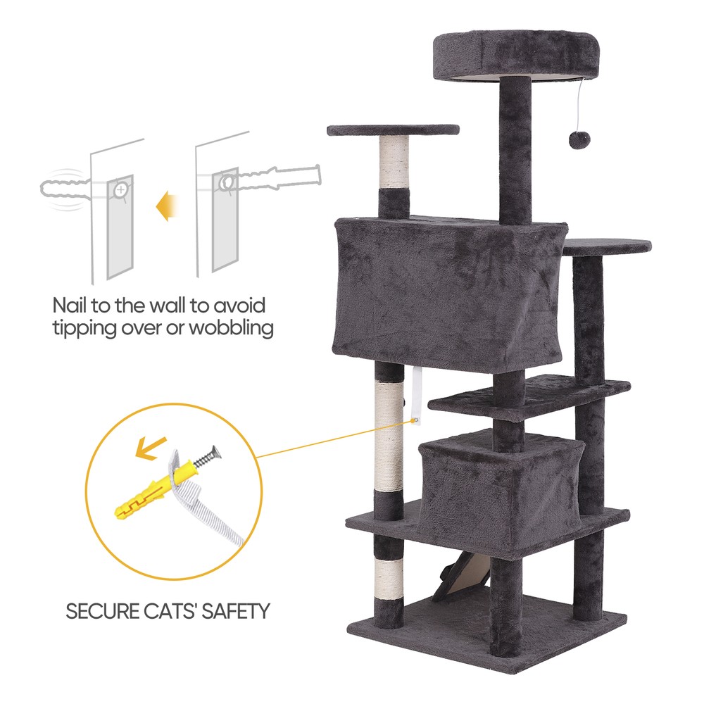 Multiple Sizes Cat Tree Tower Cats Post Plush Perch Condo Playing Activity House