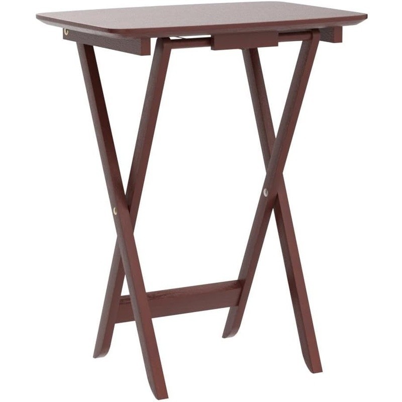 2-Piece Folding Tables Set Rectangular Smooth Edges Easy Storage Fully Assembled