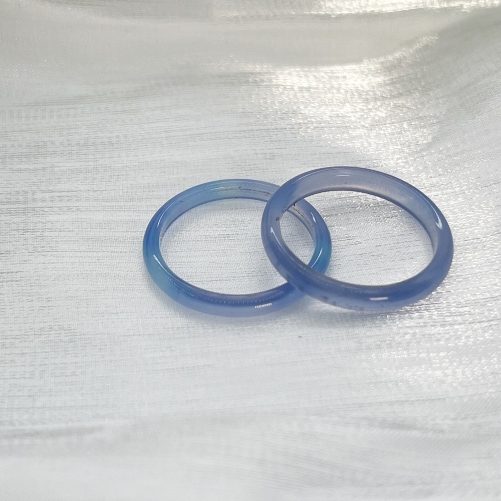2mm blue agate solid band ring , gemstone ring stacking ring