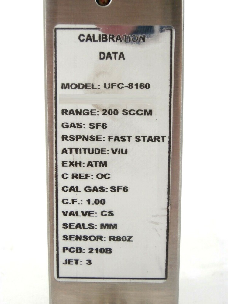 UNIT Instruments UFC-8160 Mass Flow Controller MFC 200 SCCM SF6 Working Spare