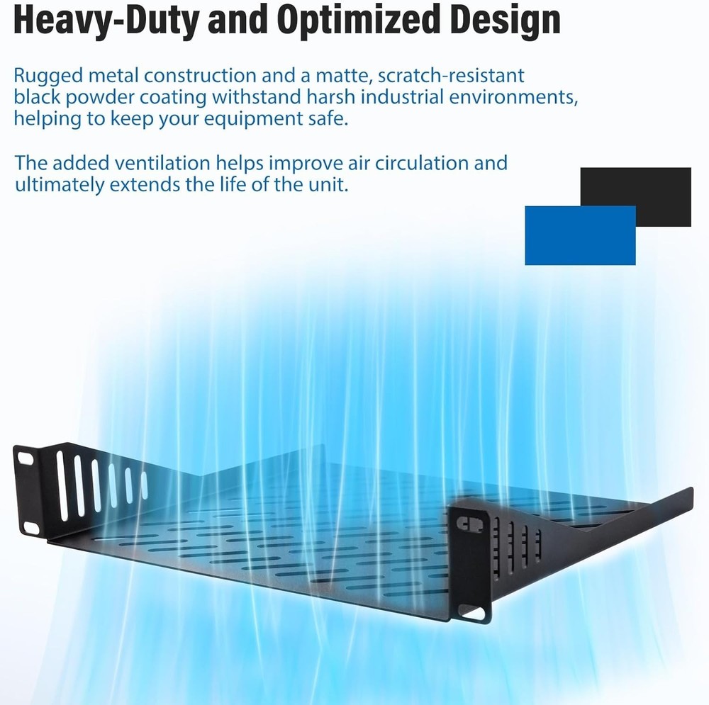 Dual 1U Vented Cantilever Tray for 10" Server Racks - Efficient Airflow Solution
