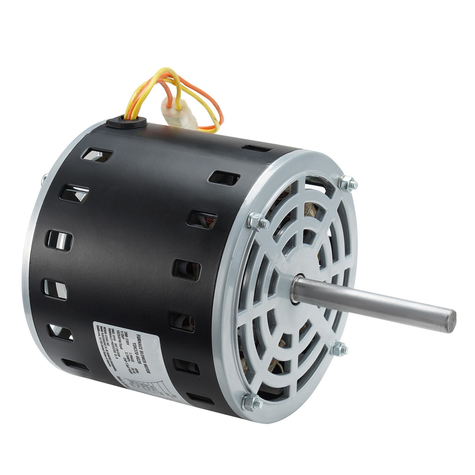 1/2HP Furnace Blower Motor 208-230V 2.7A 1075RPM 5 Speeds 48 Frame 1 Phase