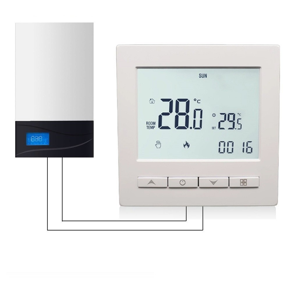 Programmable LCD Thermostat for Room and Floor Heating Temperature Control