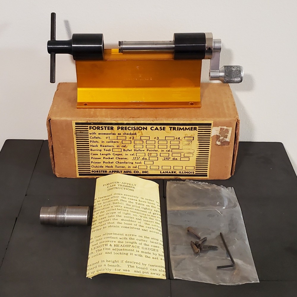 Forster Lanark Case Trimmer w/ Instructions Hardware Tool Accessory Box