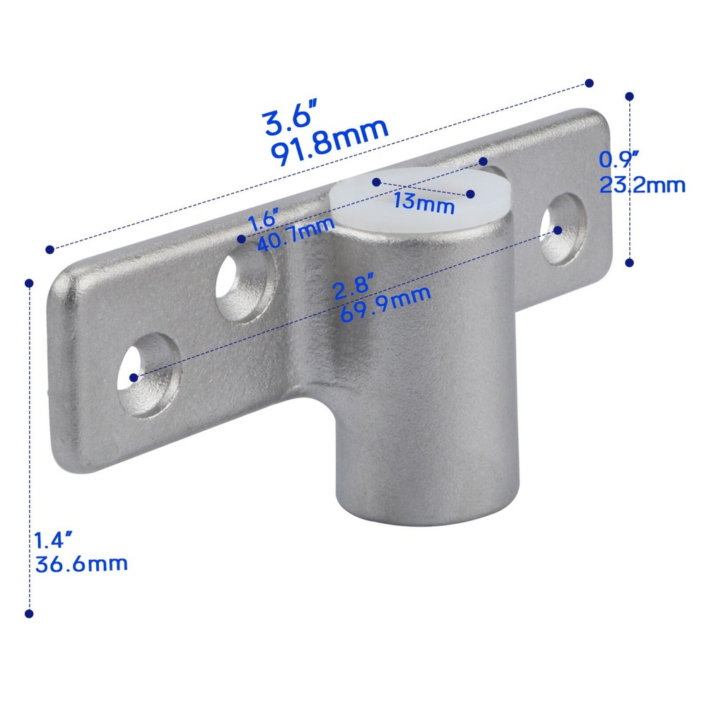 2X Stainless Steel Oarlock Socket Side Mount Line Brass Electrolytic Rowlock