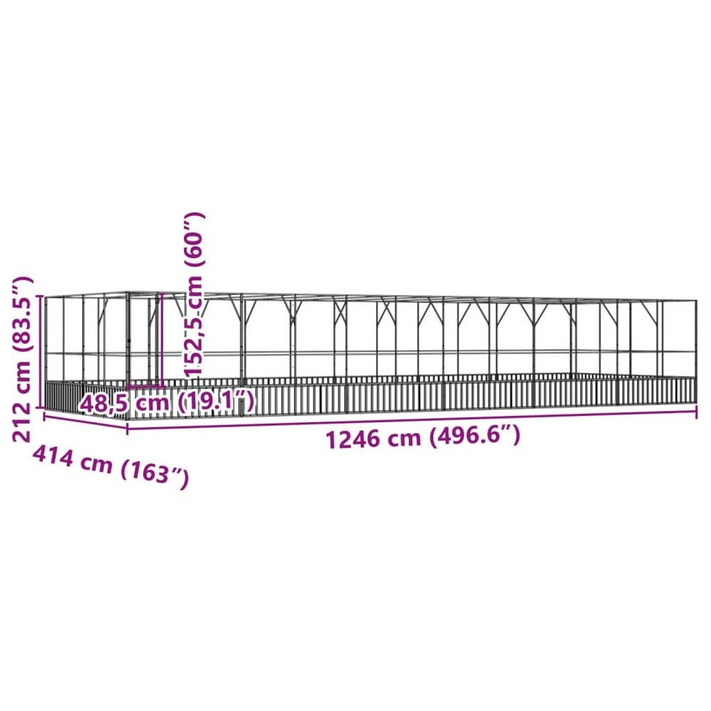 Aviary Silver and anthracite Galvanized steel Large Aviary