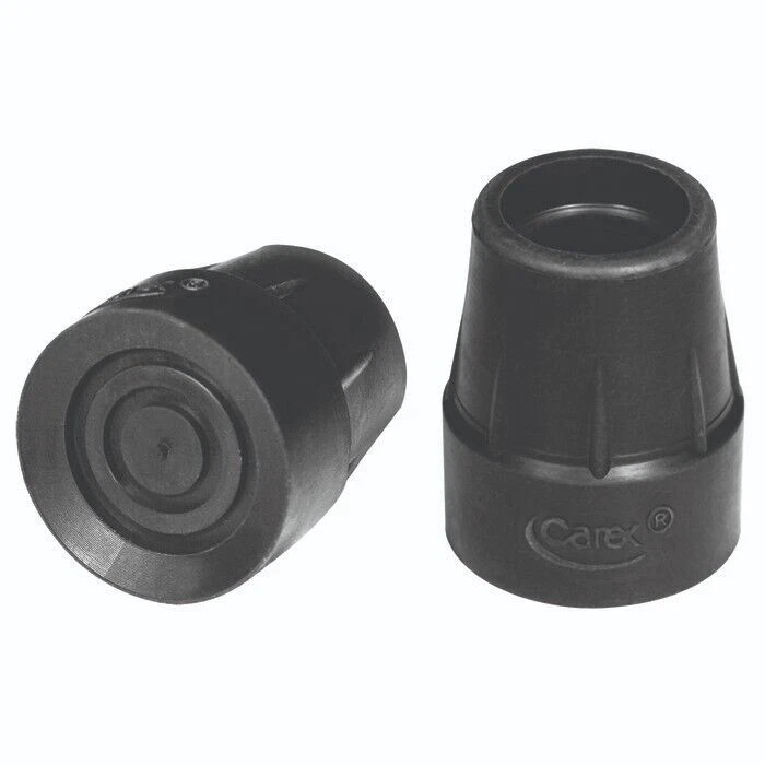 Carex Black Cane Tips 1" 2ct