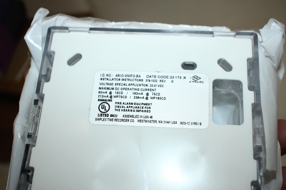 Simplex Addressable Strobe Light Fire Alarm 49VO-WWFO-BA