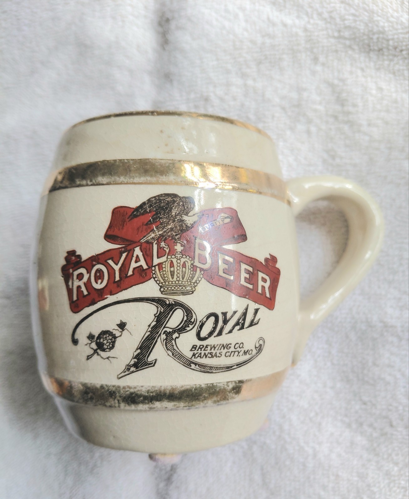 Royal Beer Vintage Stoneware Advertising Mug, Kansas City, Missouri
