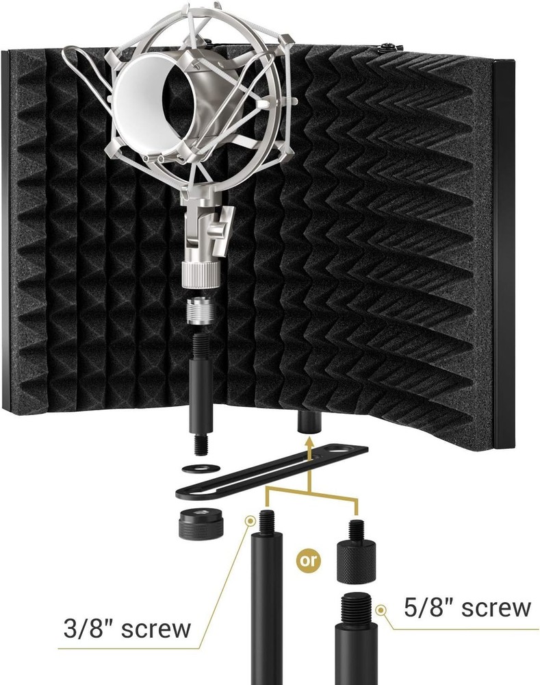 Compact Microphone Isolation Shield for Superior Noise Reduction and Studio Use