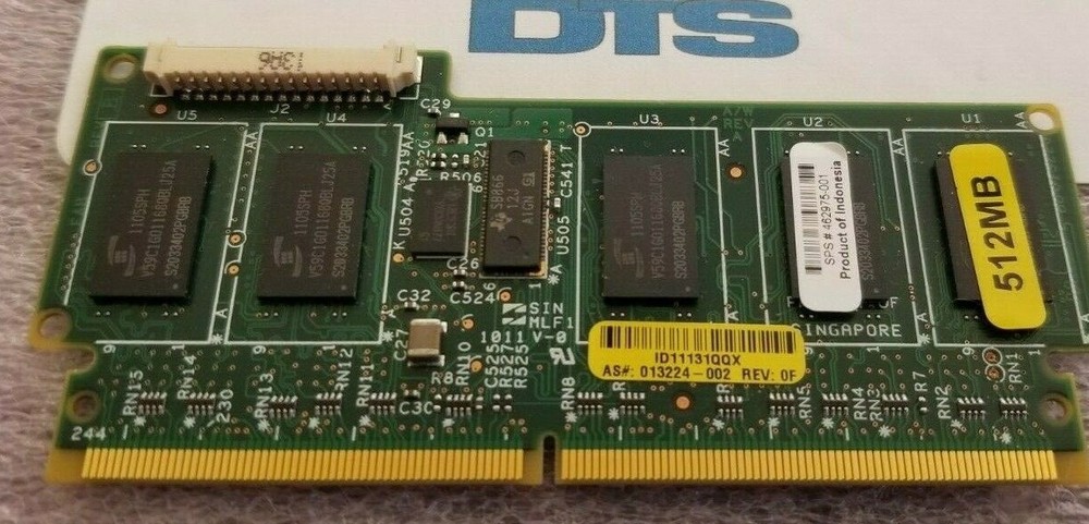 HP 512MB battery backed write cache (BBWC) memory module, 72B wide 462975-001