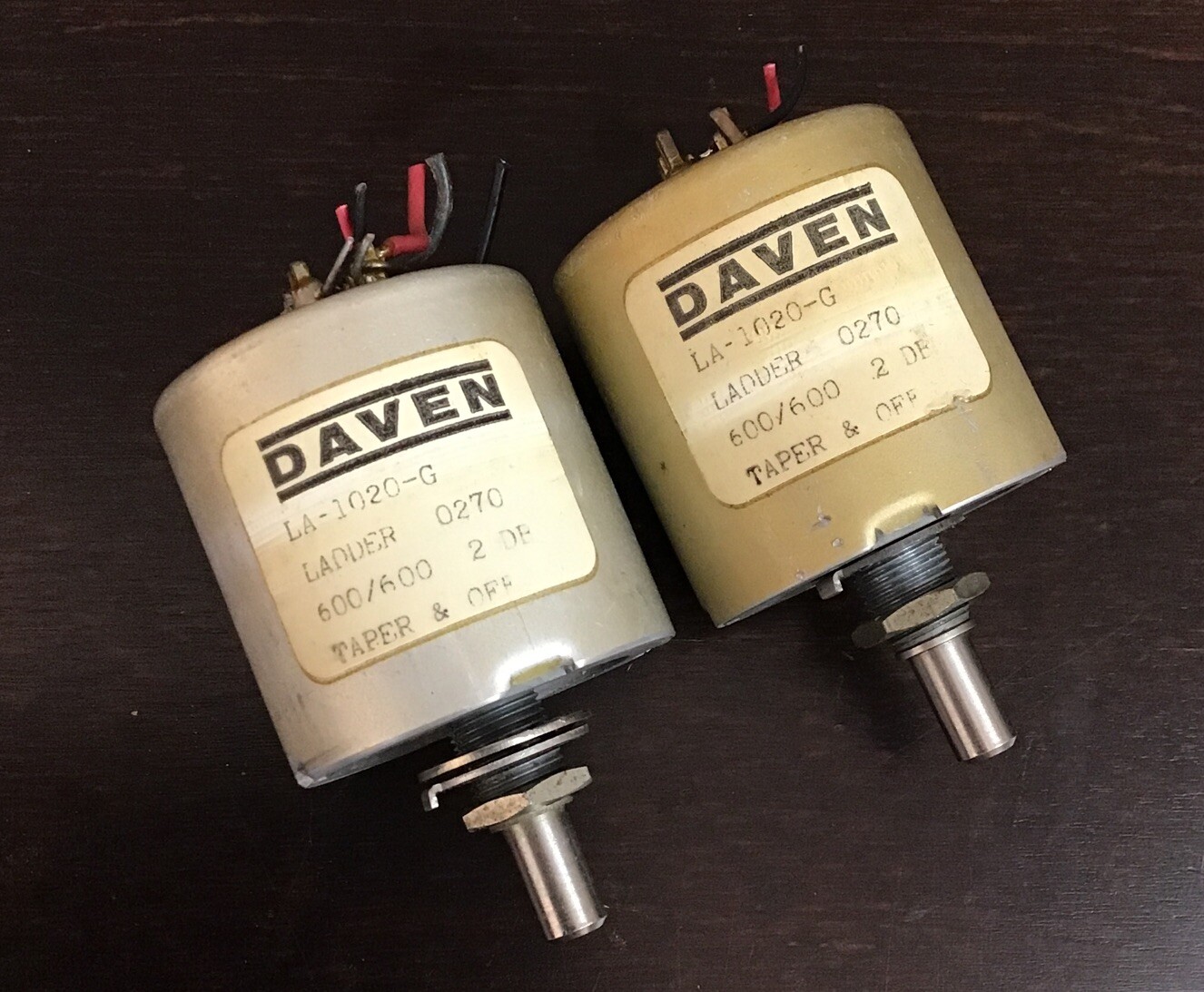 Vintage Pair - Daven LA-1020-G Audio Attenuators Ladder, 600/600, 2DB, Taper&off