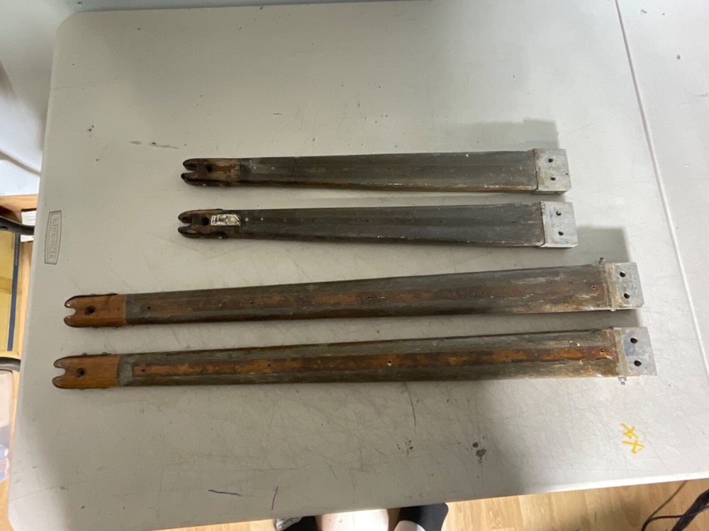 4 Vintage solid Teak Spars for sailboat Mast