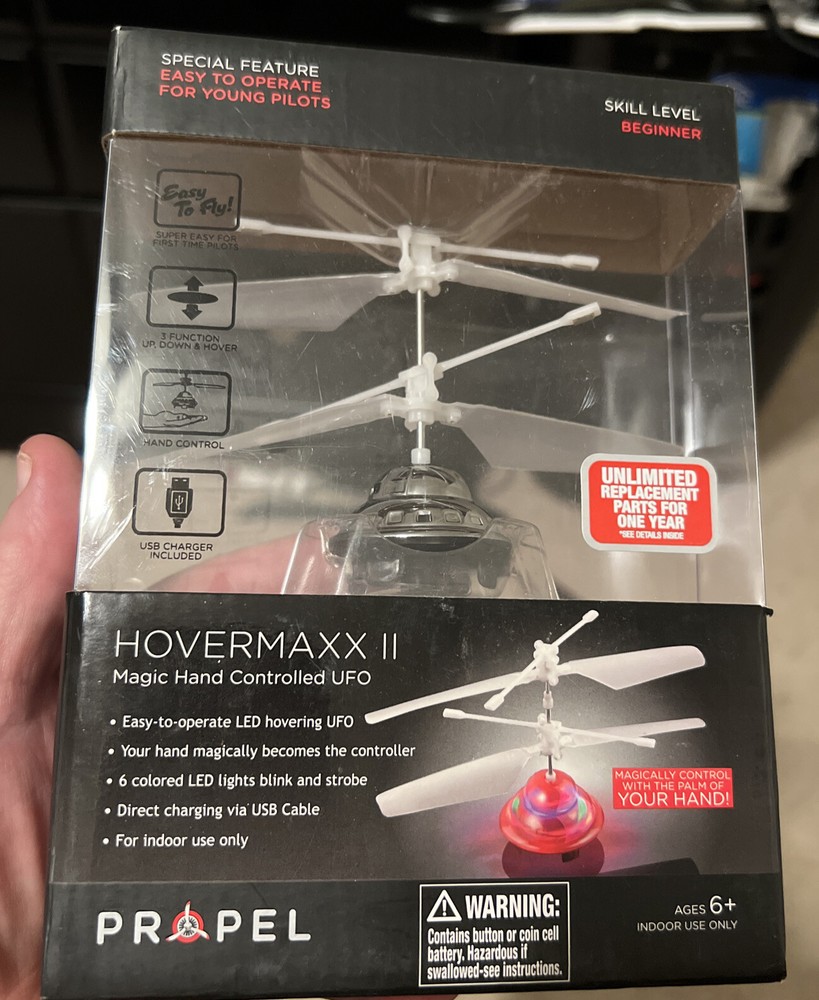 Hovermaxx II Magic Hand Controlled UFO propel New Drone - Factory Sealed!!