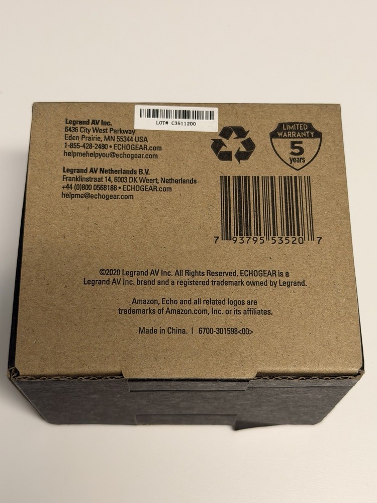 Echogear MOUNT - WHITE FOR THE AMAZON ECHO DOT (4TH GEN) No Hardware