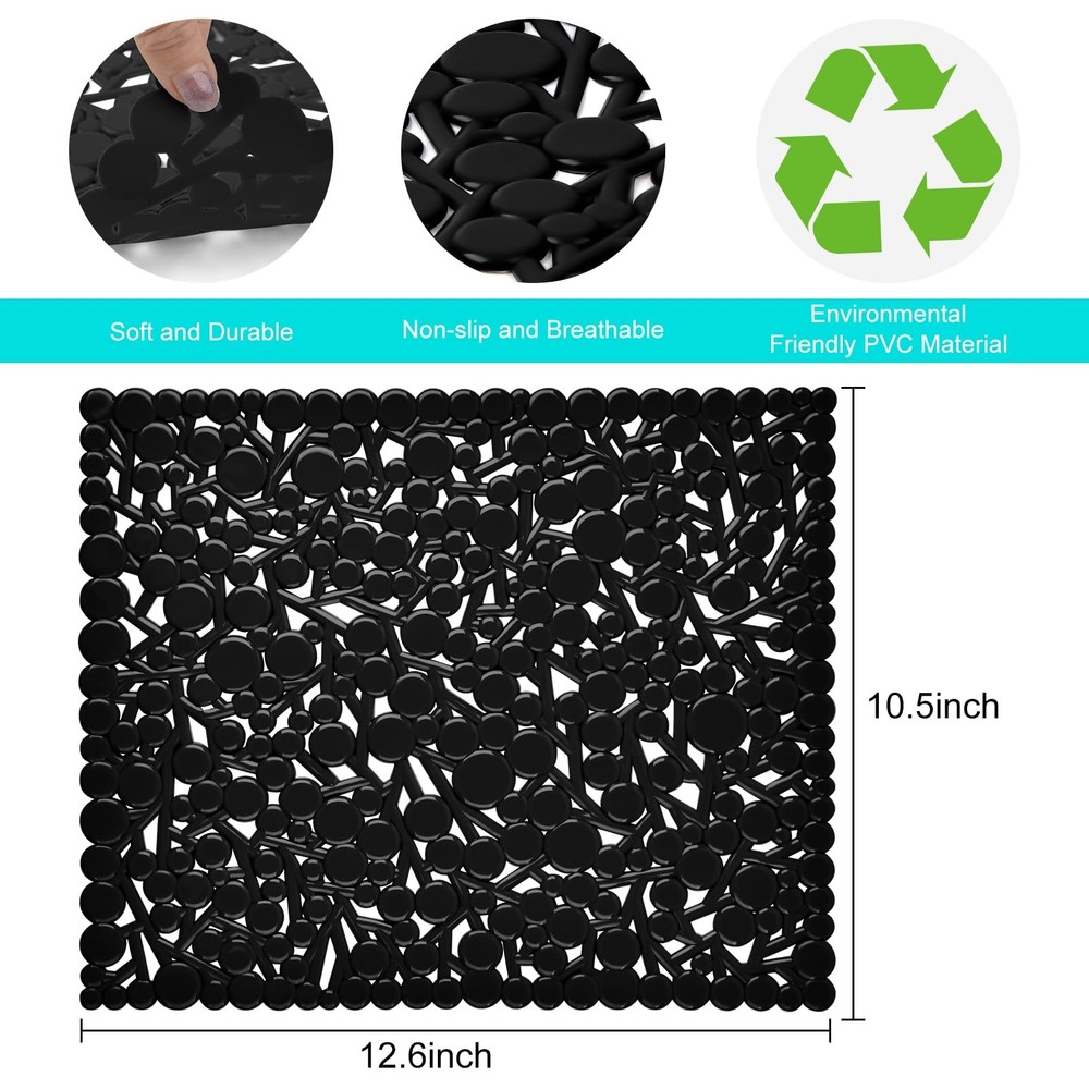 2 Pack Kitchen Sink Mat Plastic Protect Mat PVC Eco-friendly Kitchen Adjustab...
