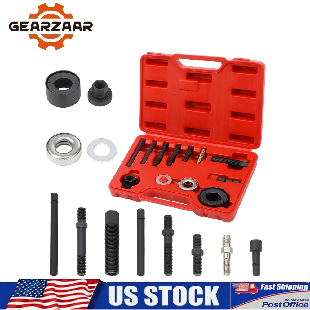 13pc Power Steering Pump Pulley Puller Remover & Alternator Installer With Case
