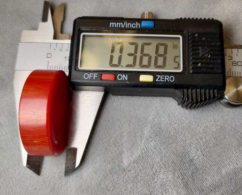 Bakelite Turned Backgammon Chip Cherry Red Swirl 1.22" Replacement 1pc Catalin