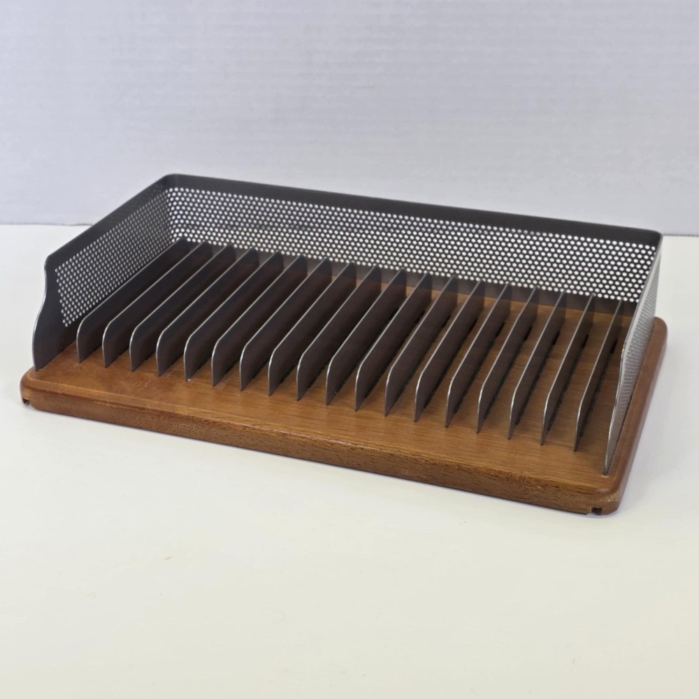 Eldon Expressions Workspace Solid Wood And Steel Adjustable Cd Holder
