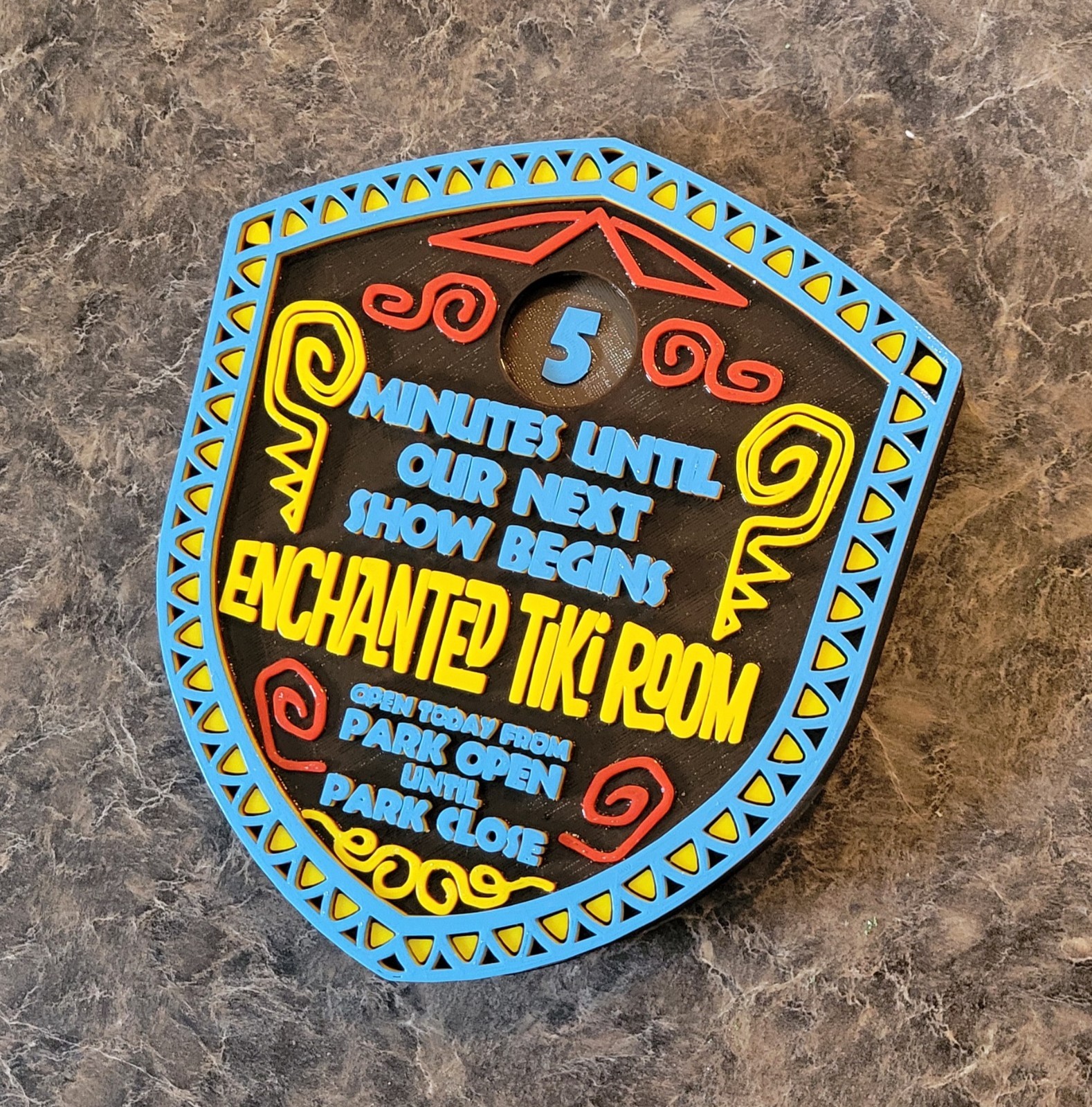 9 x 7.5 inch Enchanted Tiki Room Next Show Sign Adventureland Replica Plaque