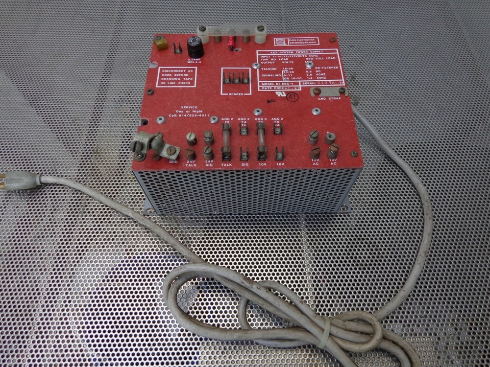 Elgin Electronics Model EBK-1 Key System Power Supply