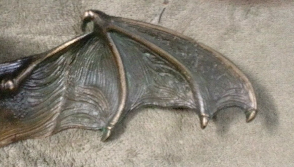 FABULOUS! #100 BAT CHANDELIER Bronze Gothic w/Globe! My most popular model!