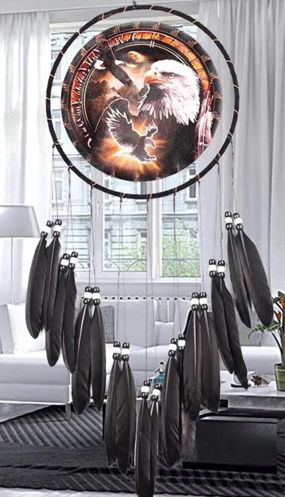DREAMCATCHER, NATIVE AMERICAN DESIGN EAGLE DREAMCATCHER With EAGLE MANDALA