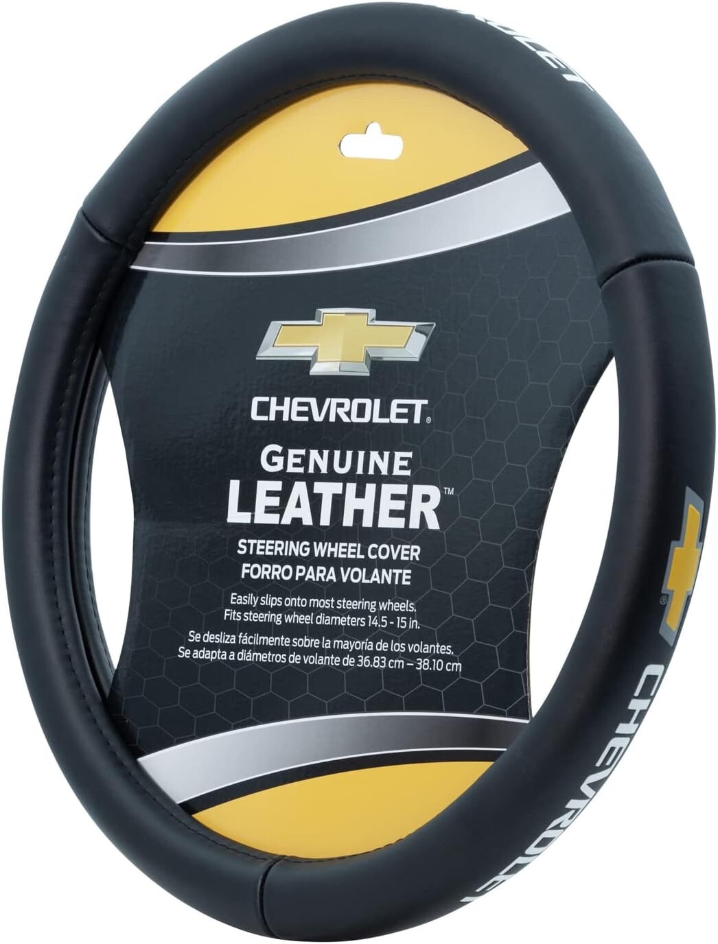 ⭐️⭐️⭐️⭐️⭐️ Chevrolet GENUINE LEATHER Car SUV Truck VAN Steering Wheel Cover New