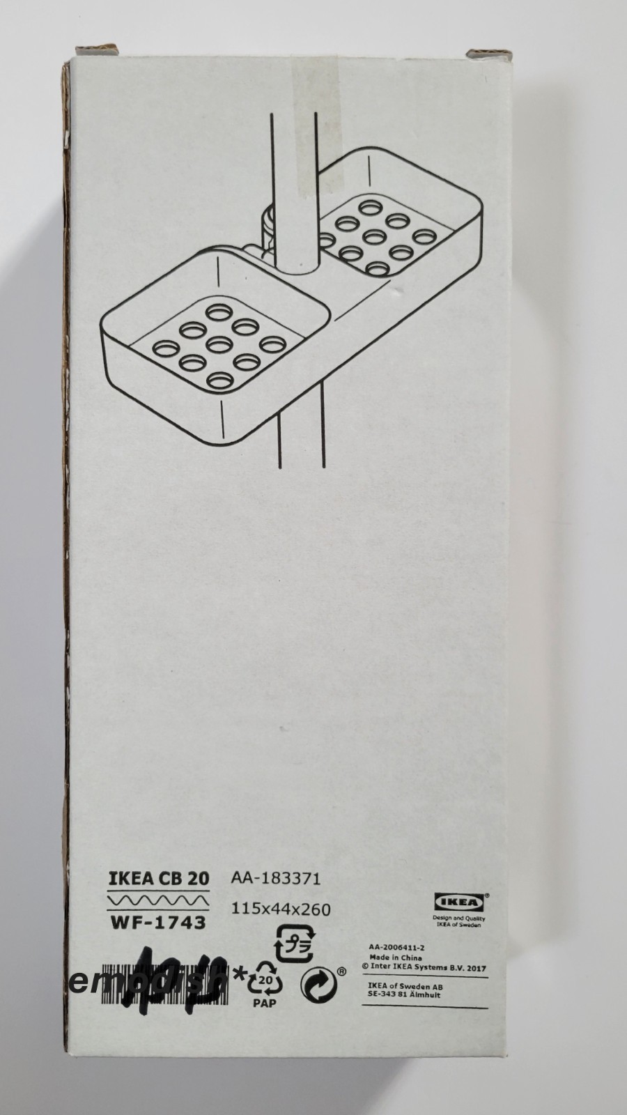 IKEA BROGRUND Chrome Plated 9¾"×1½" Shower Shelf Caddy 903.285.26 - NEW