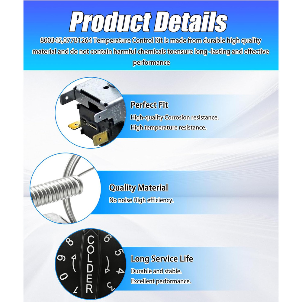 Replacement for True Refrigeration Temp Control 077B1264 800345 Temperature Kit