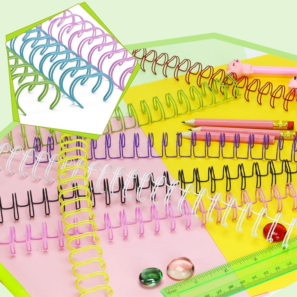 48 Pack 9/16 Inch Double Loop Binding Wires Spiral Notebook Maker, 2:1 Pitch