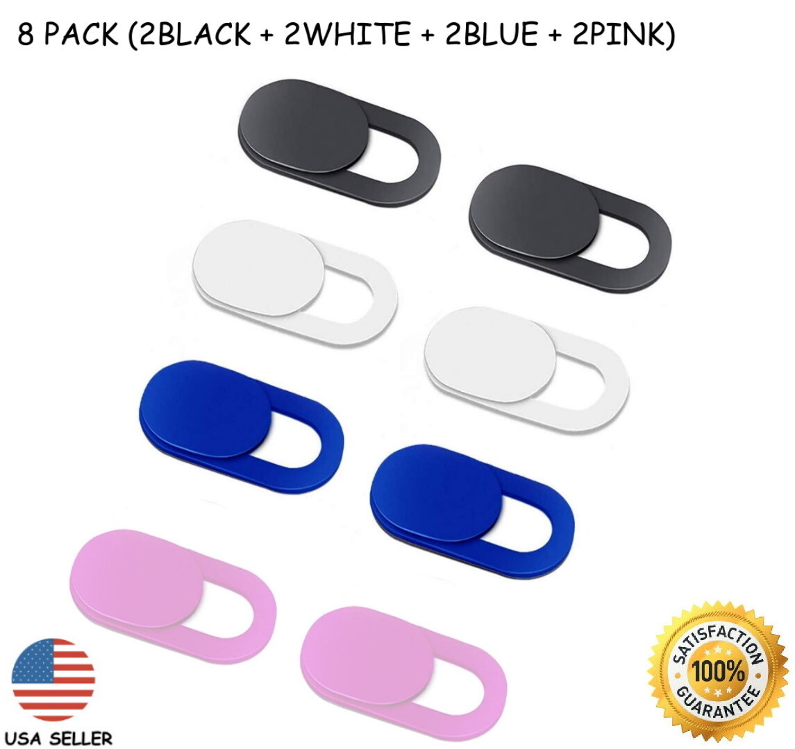8PCS Black,Whie,Blue,Pink  WebCam Cover Slide Camera Privacy Security Protect