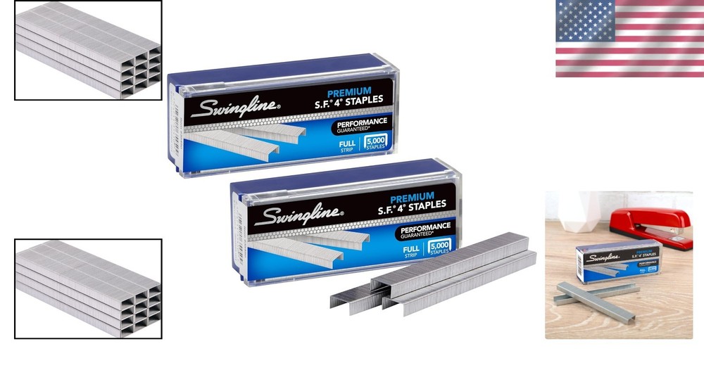 Sharp Chisel Point Staples, 2 Boxes of 5000 - Minimal Jams, High Performance