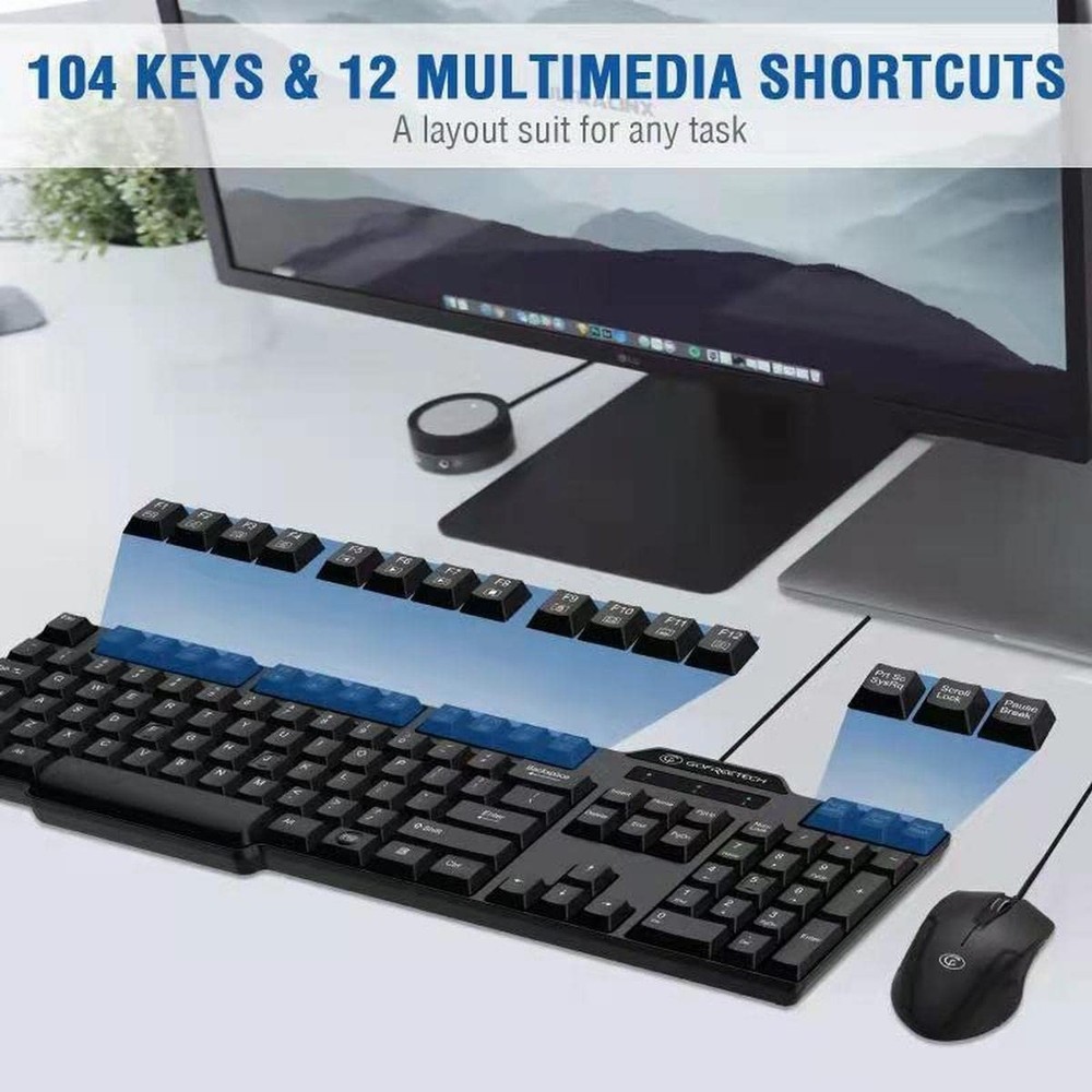 Wired Keyboard and Mouse Combo, Gofreetech Full-Size Keyboard and Mouse Combo...