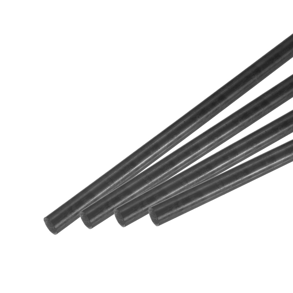 4Pcs ABS Plastic Rods, Diameter 8mm Length 400mm Black Stick Solid Bar
