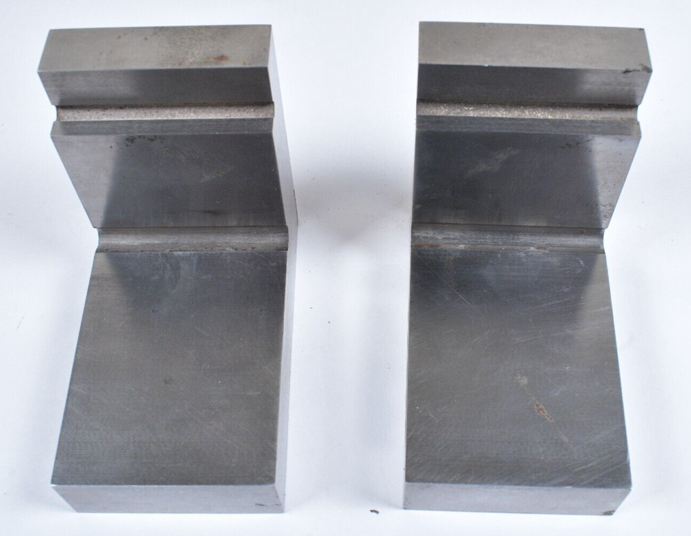 Set 2 Solid Steel Angle Plates Tool Makers Machinist Squares Precise + 4 Blocks