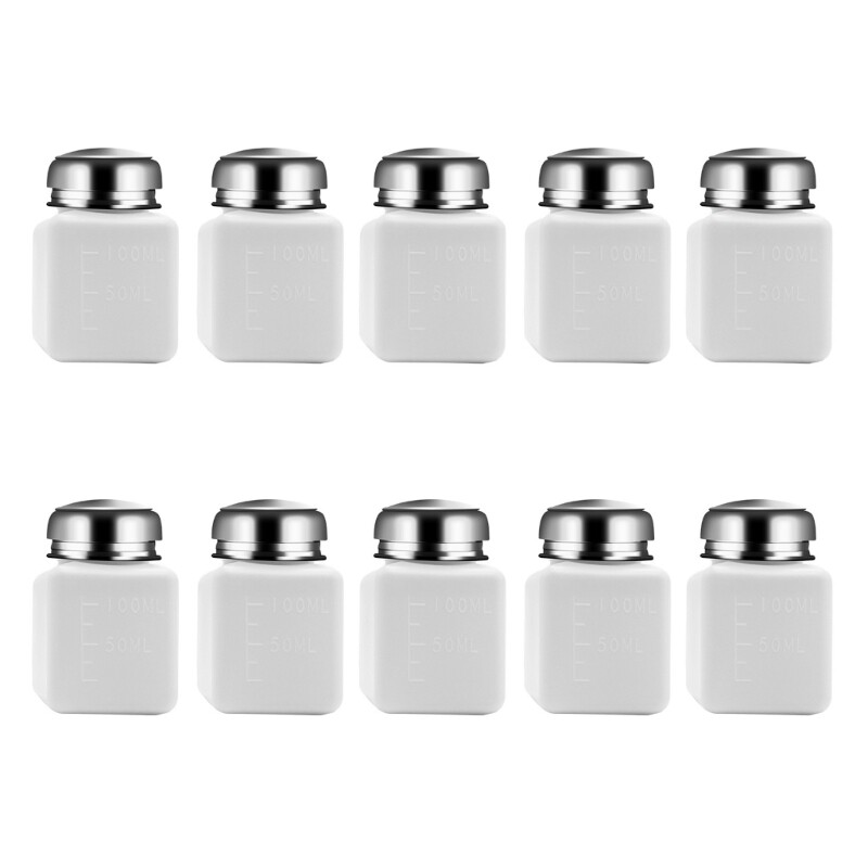 10Pcs Ergonomic Refillable Press Type Container Measurement Markings Secure