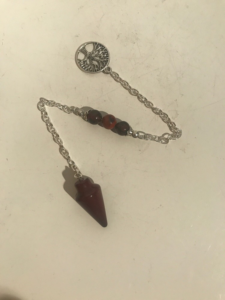 Red Jasper Pendulum With Tree Spirit Communication Ghost Talk 240