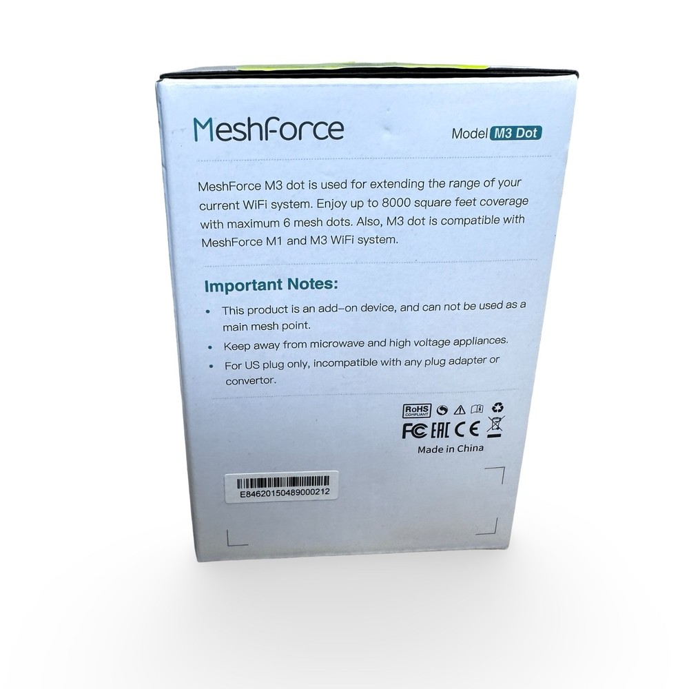 MeshForce M3 Dot Wall Plug WiFi Extender, Works with MeshForce M1 and M3