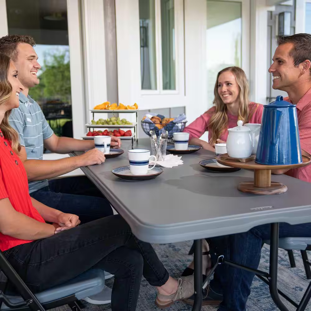 6 Ft. Gray Nesting Resin Folding Table (Commercial)