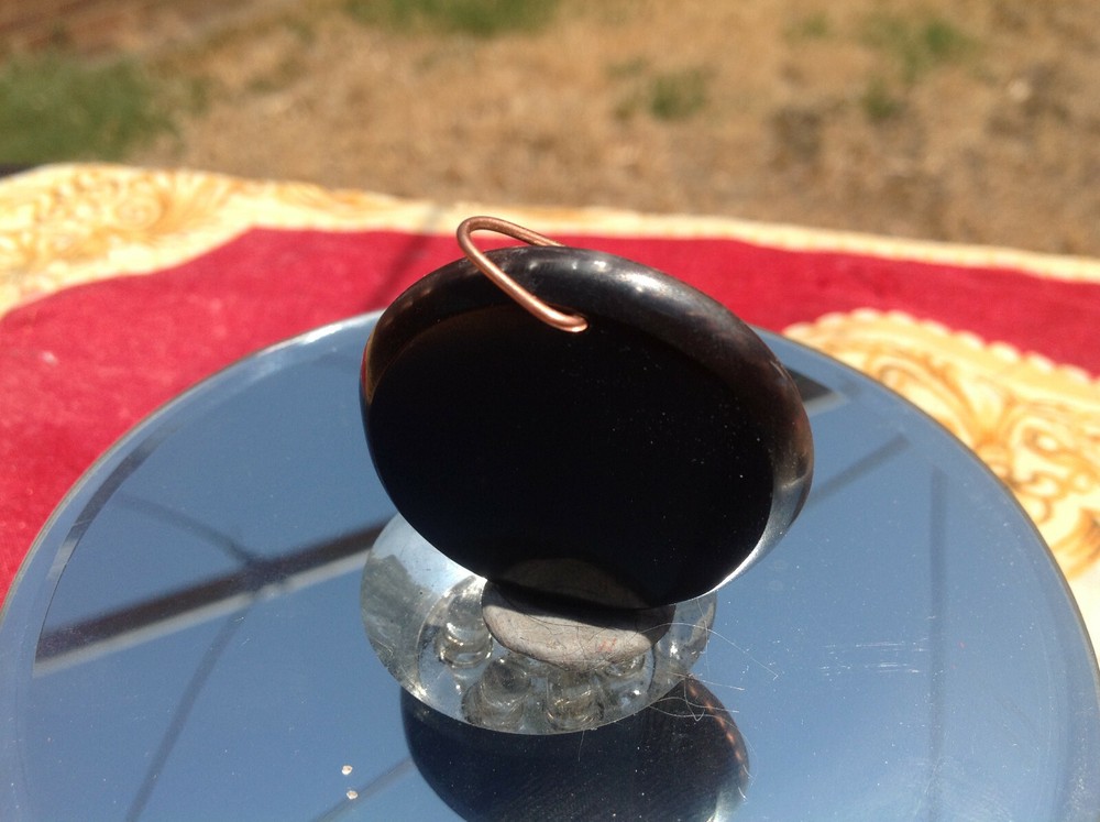 Small Tensor Ring, Tesla Coil + Shungite Orgone Amulet w Welo Opal